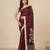 maroon geometric motifs cotton blend soft saree