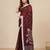 maroon geometric motifs cotton blend soft saree