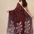 maroon geometric motifs cotton blend soft saree