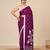 purple geometric motifs cotton blend soft saree