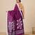 purple geometric motifs cotton blend soft saree