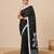 black geometric motifs cotton blend soft saree