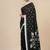 black geometric motifs cotton blend soft saree