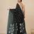 black geometric motifs cotton blend soft saree