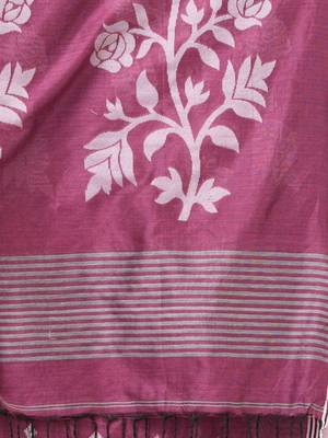 pink geometric motifs cotton blend soft saree 4