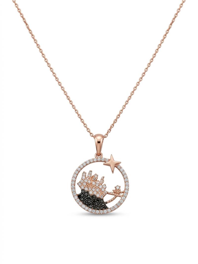 925 Sterling Silver Rose Gold Plated Tree of Life Pendant Necklace Set  for Women