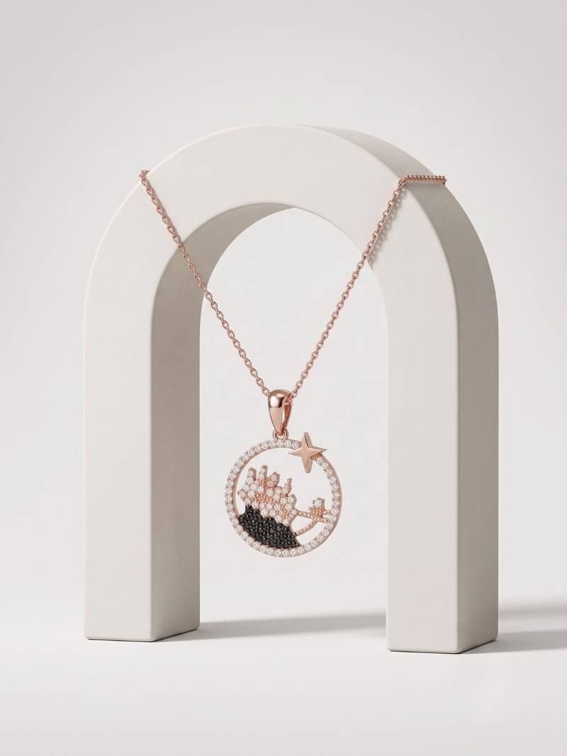 925 Sterling Silver Rose Gold Plated Tree of Life Pendant Necklace Set  for Women