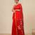 red sequin work resham silk blend soft saree