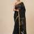 black sequin work resham silk blend soft saree