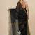 black sequin work resham silk blend soft saree