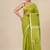 lime green sequin work resham silk blend soft saree