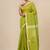 lime green sequin work resham silk blend soft saree