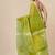 lime green sequin work resham silk blend soft saree