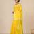 yellow sequin work resham silk blend soft saree