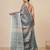 Silver solid rasham tissue soft saree