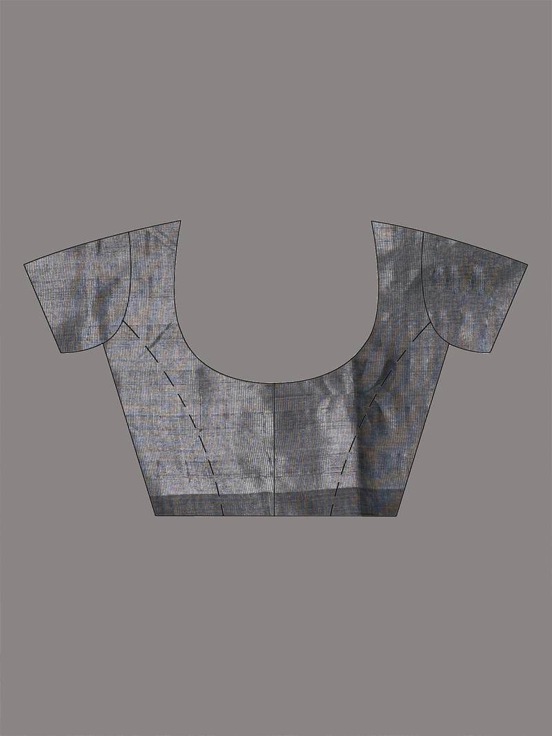 Silver solid rasham tissue soft saree