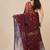 maroon solid resham silk blend soft saree