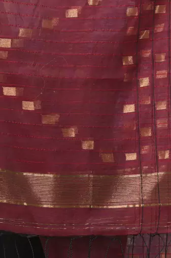 maroon solid resham silk blend soft saree