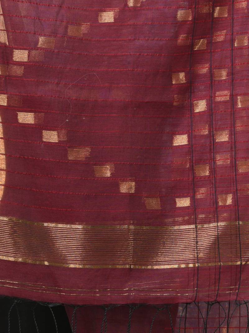 maroon solid resham silk blend soft saree
