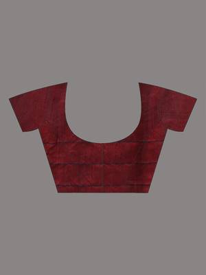 maroon solid resham silk blend soft saree 5