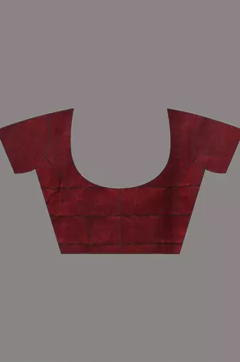 maroon solid resham silk blend soft saree