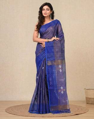Blue stripes tissue soft saree 1