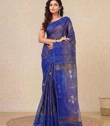 Blue stripes tissue soft saree