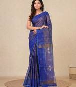 Blue stripes tissue soft saree