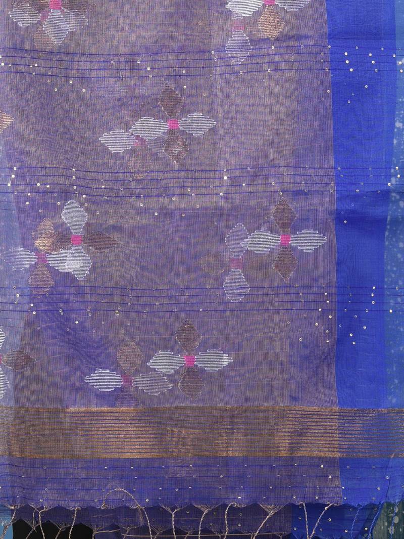 Blue stripes tissue soft saree