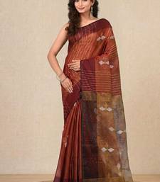 Maroon stripes tissue soft saree