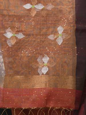 Maroon stripes tissue soft saree 4