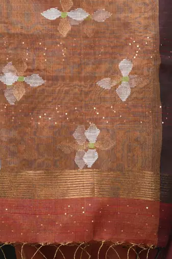 Maroon stripes tissue soft saree