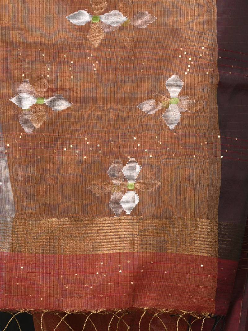 Maroon stripes tissue soft saree