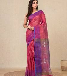 Pink stripes tissue soft saree