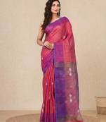 Pink stripes tissue soft saree