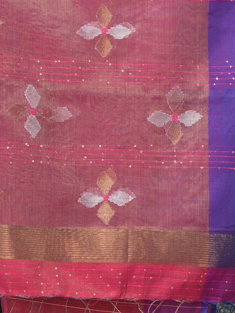Pink stripes tissue soft saree