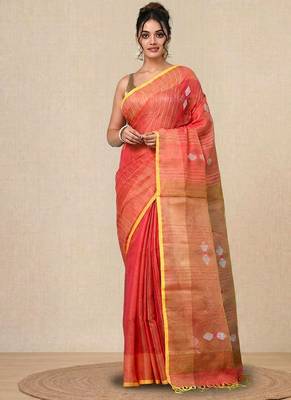 Pink stripes tissue soft saree 1