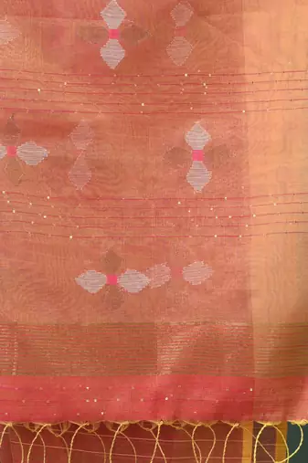 Pink stripes tissue soft saree