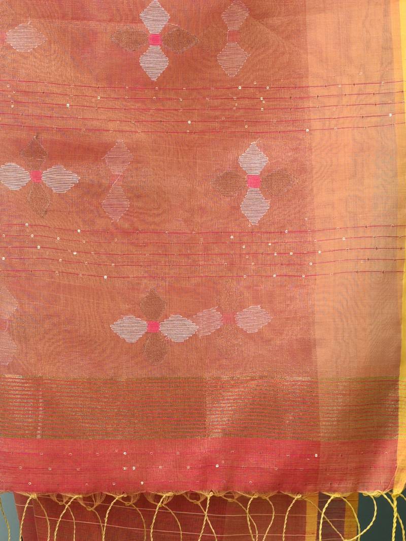 Pink stripes tissue soft saree