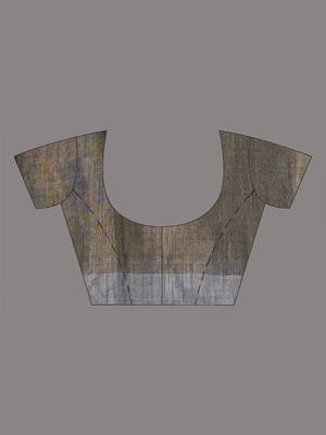 Grey texture design tissue soft saree 5
