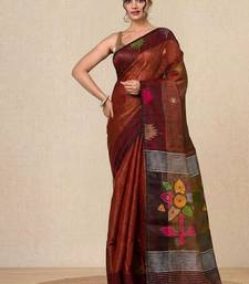 Maroon texture design tissue soft saree