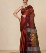 Maroon texture design tissue soft saree