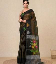 Black texture design tissue soft saree