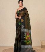 Black texture design tissue soft saree