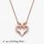 925 Sterling Silver Rose Gold Plated Bow Heart Pendant Necklace  Set for Women
