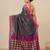 grey geometric pattern cotton blend soft saree
