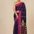 blue geometric pattern cotton blend soft saree