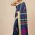 Sapphire blue geometric pattern cotton blend soft saree