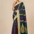 green geometric pattern cotton blend soft saree