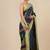 green geometric pattern cotton blend soft saree